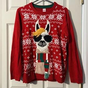 Holiday Time ugly sweater cozy llama long sleeve XL Husky